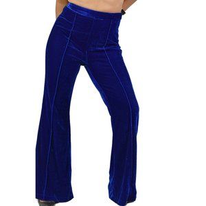 Blue Velvet Pants A Calin Flare Wide Cobalt Large